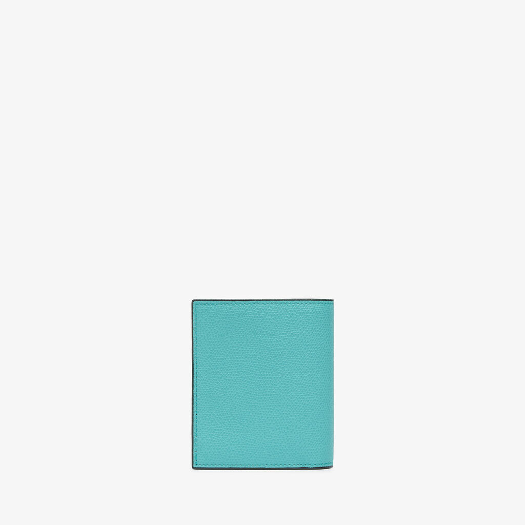 Compact Wallet 3 CC with Coin Purse - Ocean Blue - Vitello VS - Valextra - 3