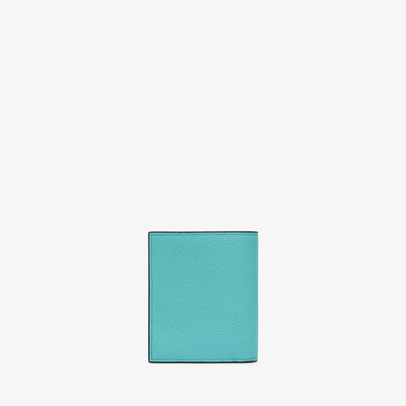 Compact Wallet 3 CC with Coin Purse - Ocean Blue - Millepunte calf leather - Valextra - 3
