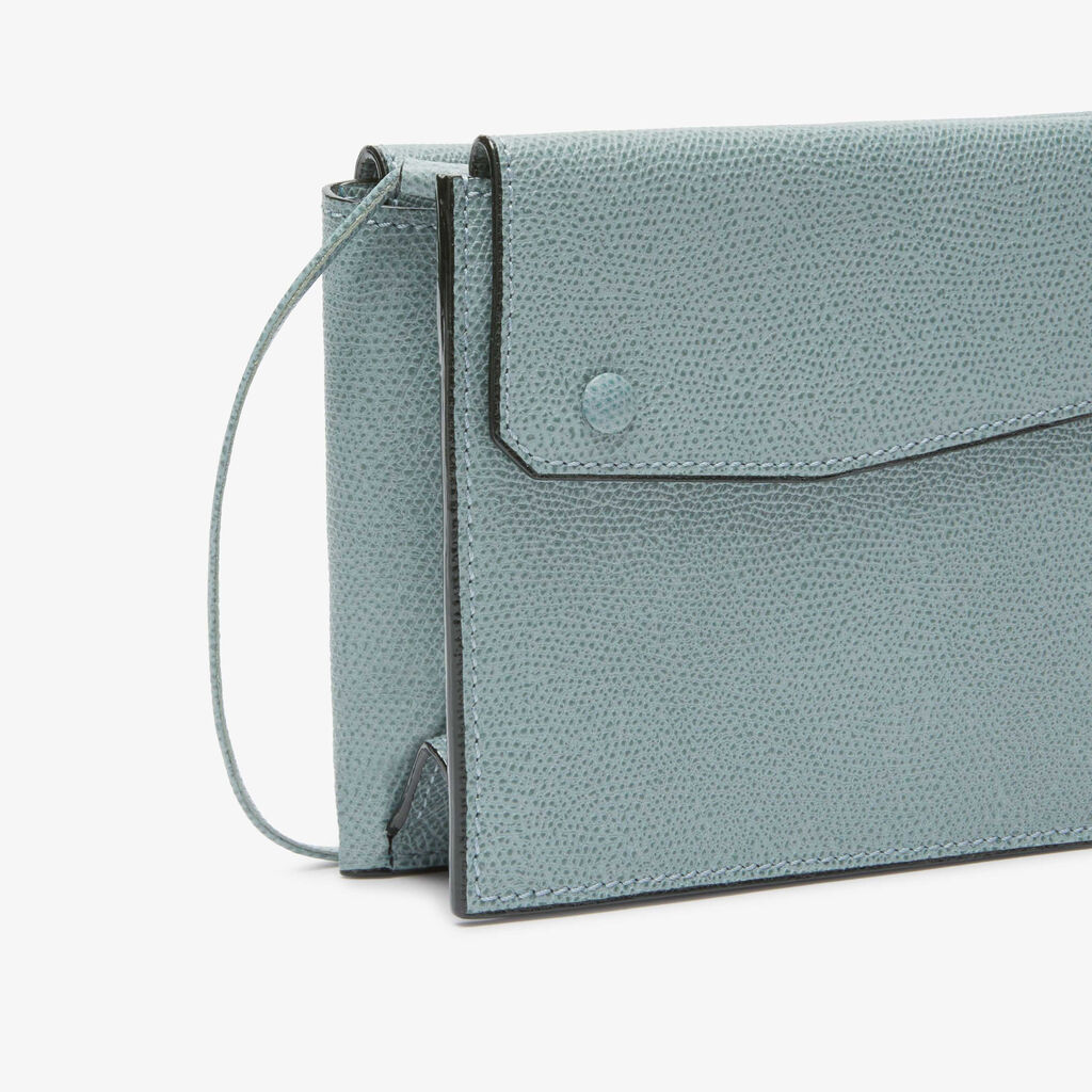 Pocket Slim crossbody bag - Smokey Blue - Vitello VS - Valextra - 4