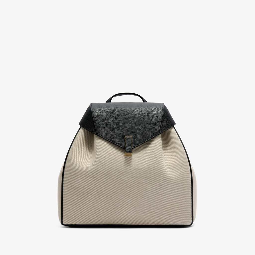Iside Textured Canvas Backpack Medium -  - Canvas Eutolbat/Vitello Millepunte Soft - Valextra - 1