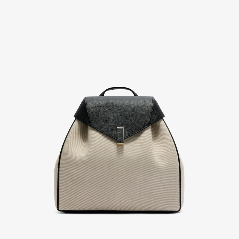 Iside Textured Canvas Backpack Medium -  - Canvas Eutolbat/Vitello Millepunte Soft - Valextra - 1