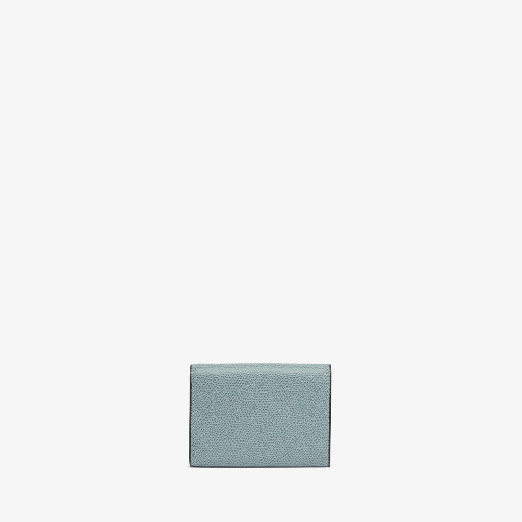 Small Wallet With Coin Holder - Smokey Blue - Vitello VS - Valextra - 4