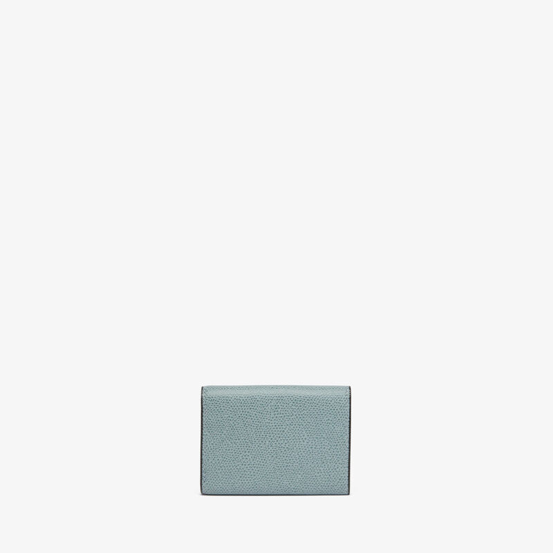 Small Wallet With Coin Holder - Smokey Blue - Millepunte calf leather - Valextra - 4