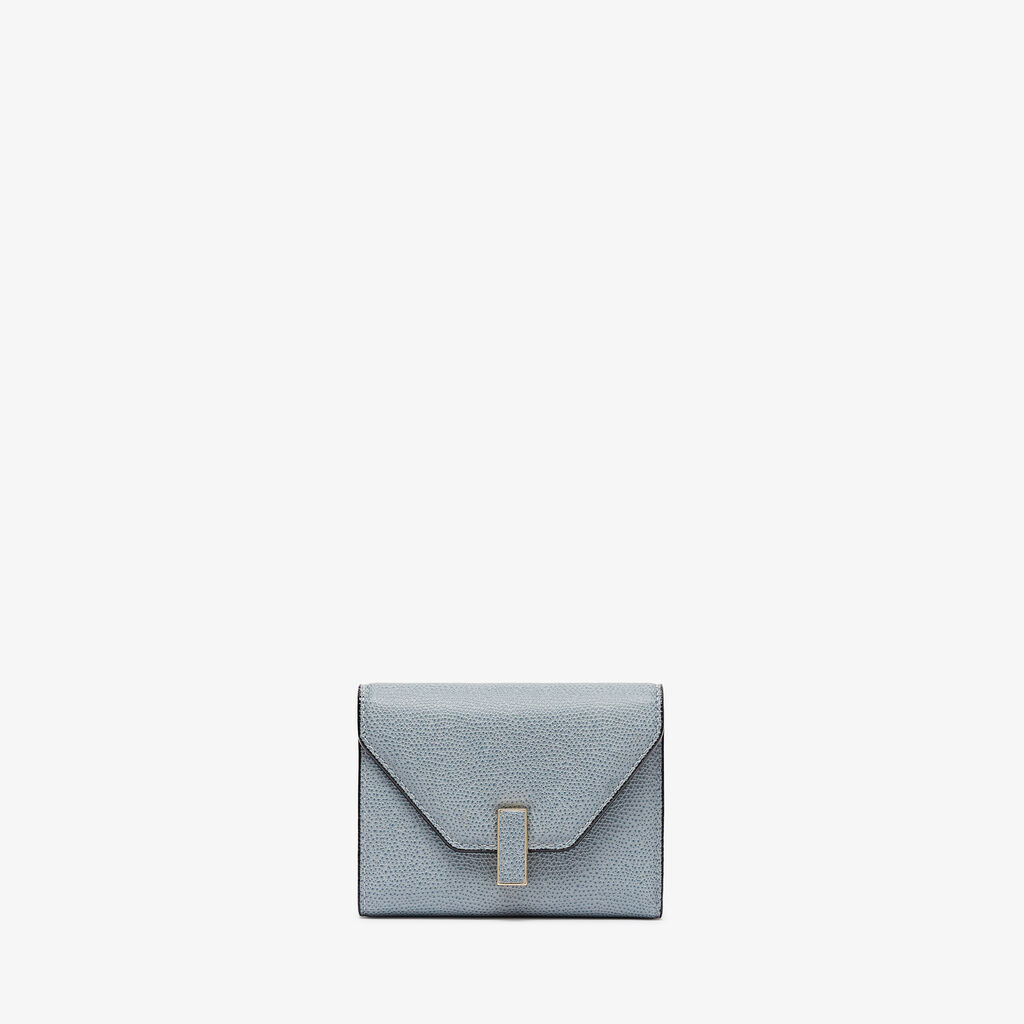 Iside Fold Wallet - Niagara Blue - Vitello VS - Valextra - 1