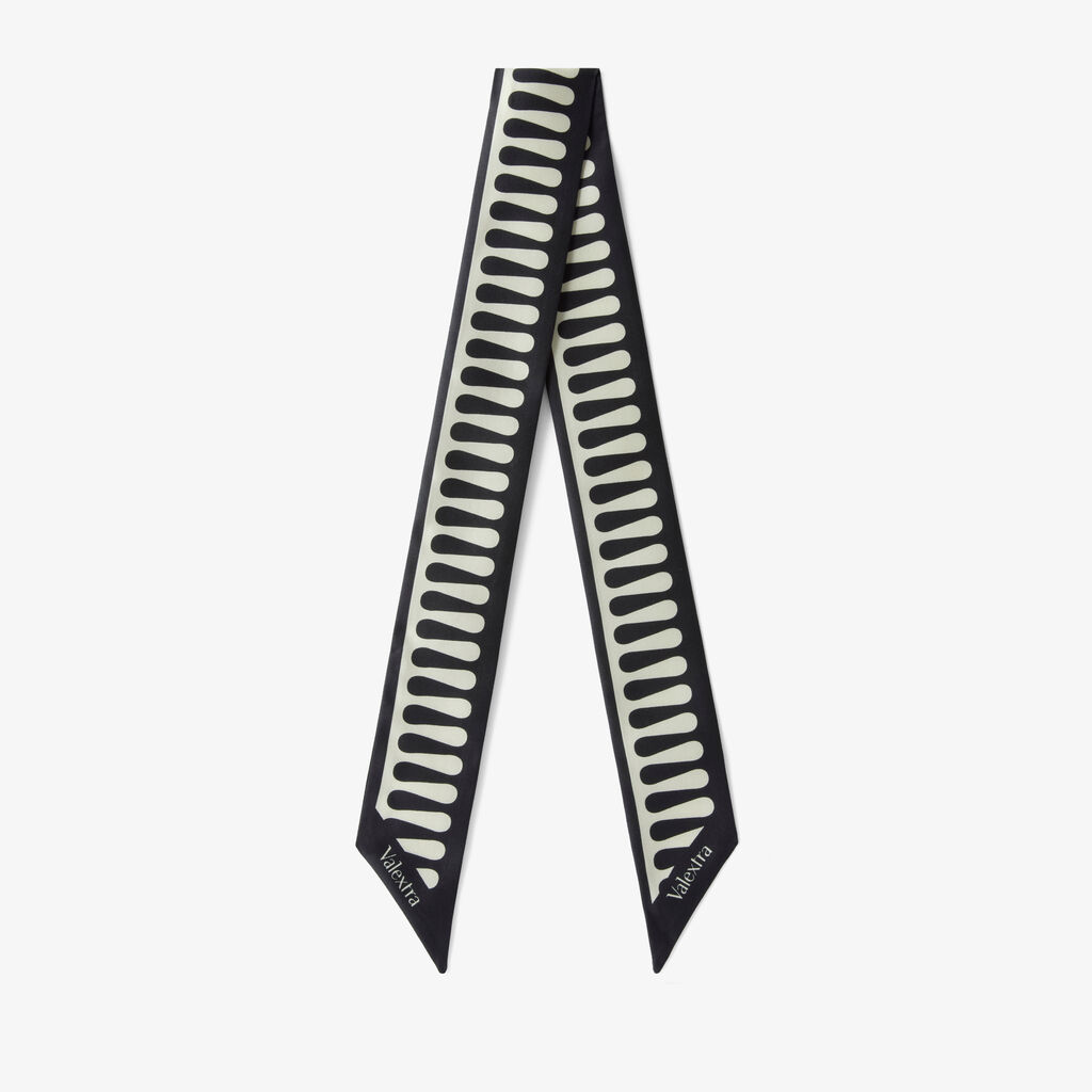 Water Droplets Silk Band - Pergamena White/Black - Seta - Valextra - 1