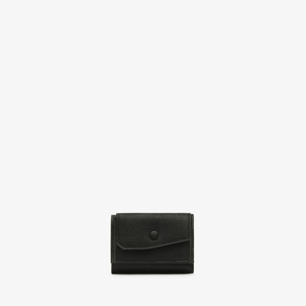 Portafoglio Compatto Con Portamonete - Nero - Pelle di vitello Millepunte - Valextra - 1