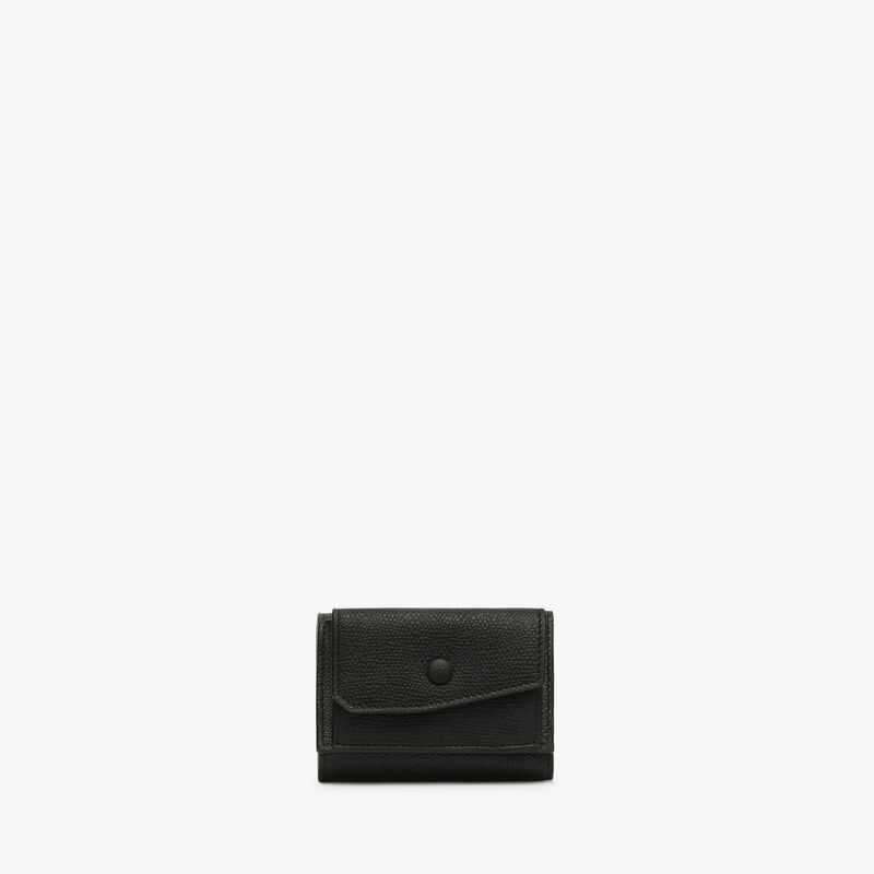 Portafoglio Compatto Con Portamonete - Nero - Pelle di vitello Millepunte - Valextra - 1