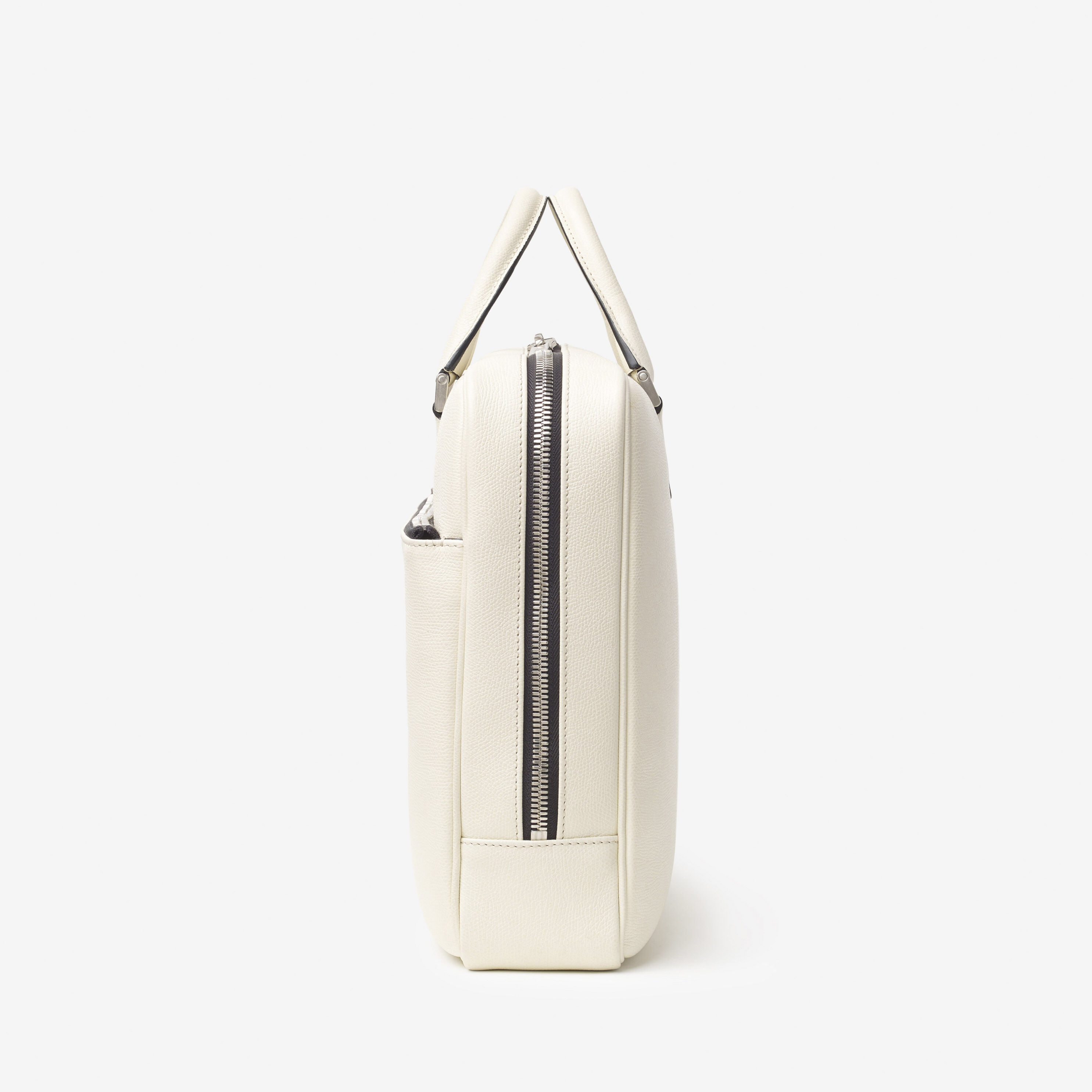 Valextra Avietta: White Leather Medium business bag