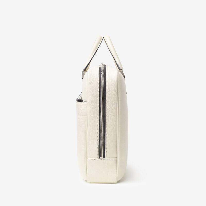 Avietta Briefcase with Zip 24h - Pergamena White - Millepunte calf leather - Valextra - 3