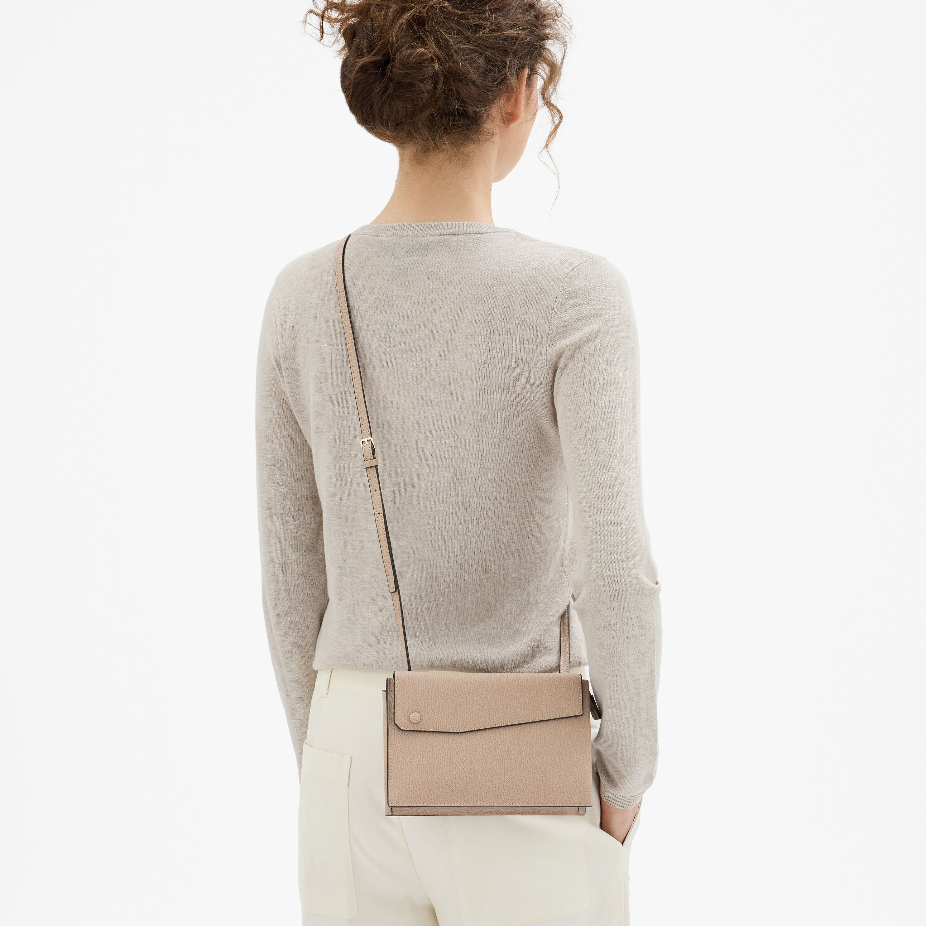 Women's Beige Luxury Leather crossbody mini bag | Valextra