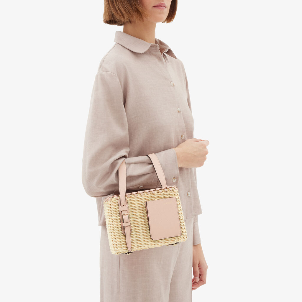 Soft Wicker Bucket Micro Bag - - Midollino/Vitello VS - Valextra - 2