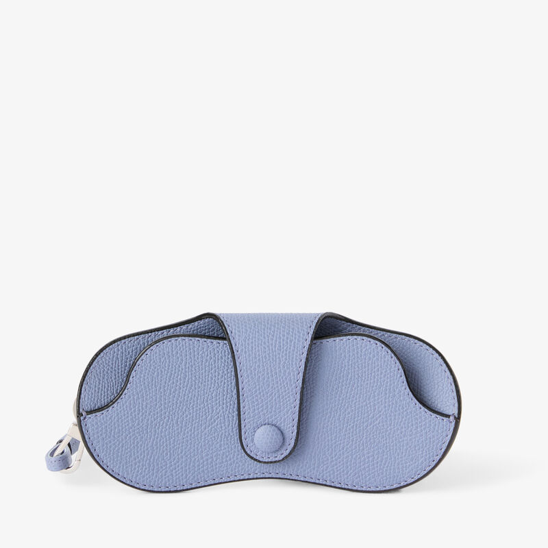 Glasses Case with Lanyard - Hydrangea Blue - Millepunte calf leather - Valextra - 5