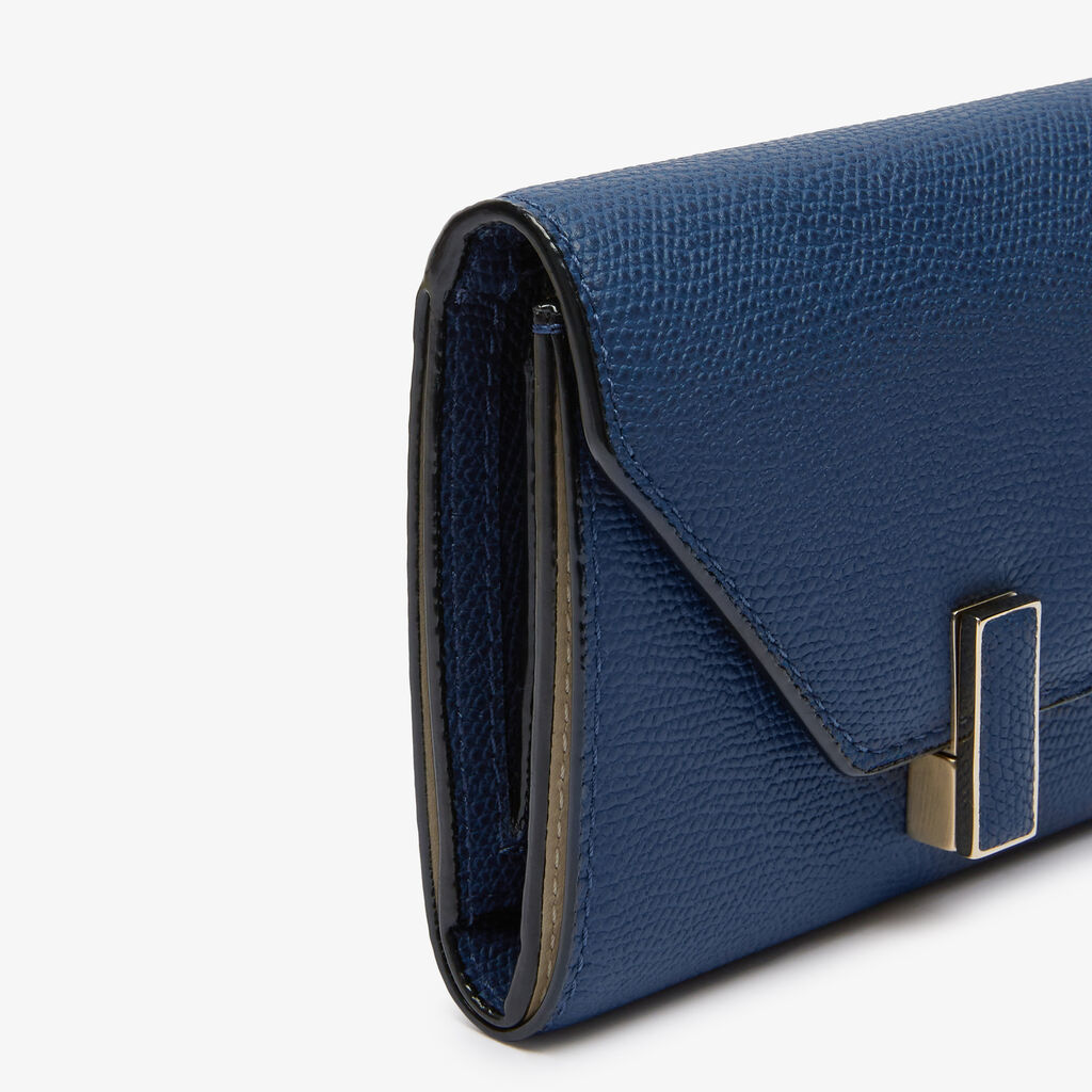 Iside Fold Wallet - Sapphire Blue - Vitello VS - Valextra - 3