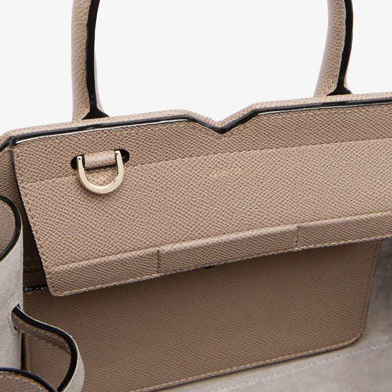 Milano Chiaroscuro Two Handles Mini Bag - Pink Nude/Sahara Brown - Millepunte Soft calf leather - Valextra - 7