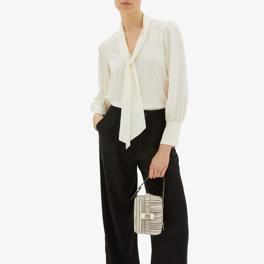 Tric Trac Sketch bag - Pergamena White/Black - Millepunte calf leather - Valextra - 2
