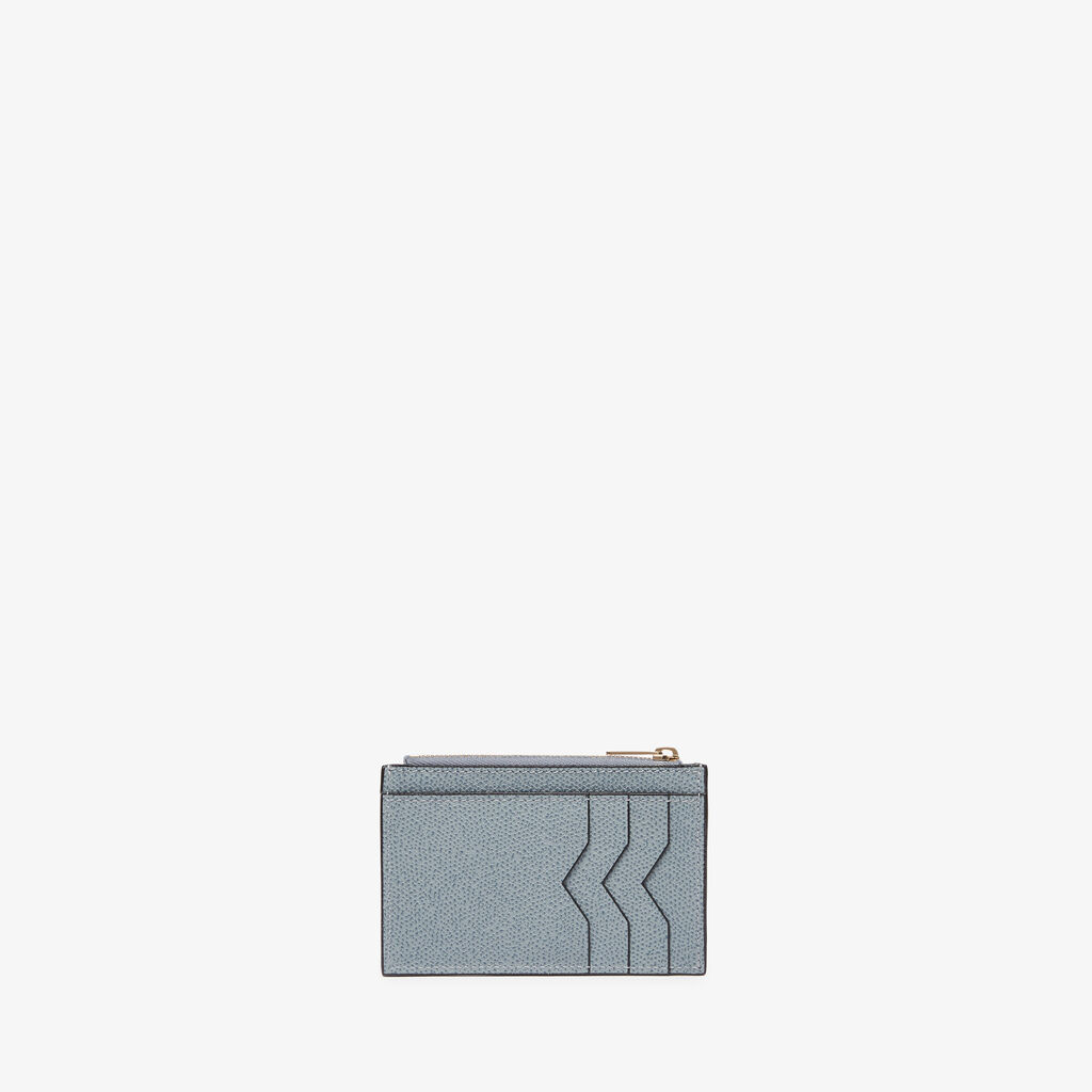 Card Holder 3CC with Zip - Niagara Blue - Vitello VS - Valextra - 1