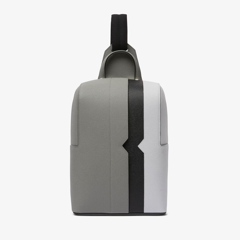 V-line Intarsia One Shoulder Backpack - Cement Grey/Black/Stone Gery - Intarsio V New Zaino - Valextra - 1