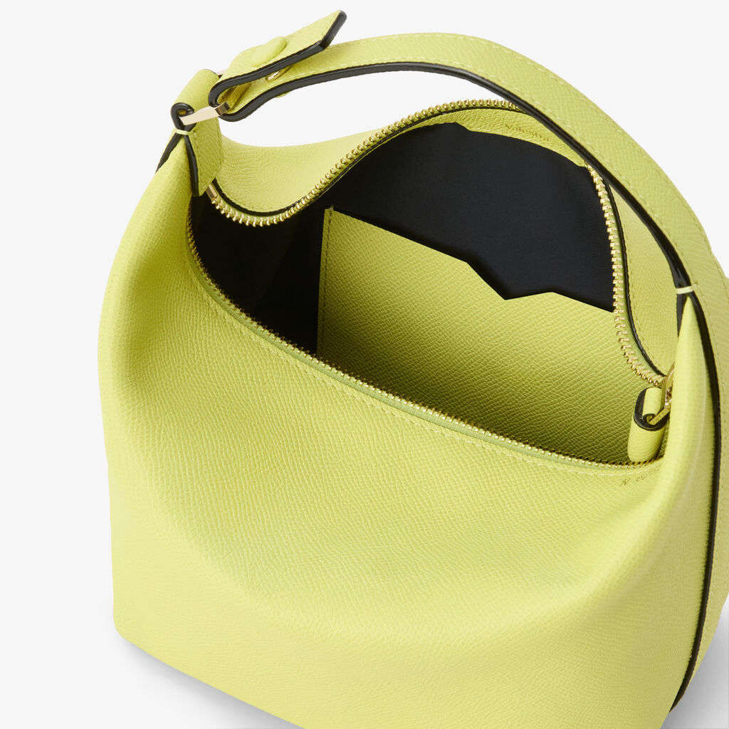 Mochi Top Handle Mini Bag - Citrine Yellow - Vitello Millepunte Soft - Valextra - 2