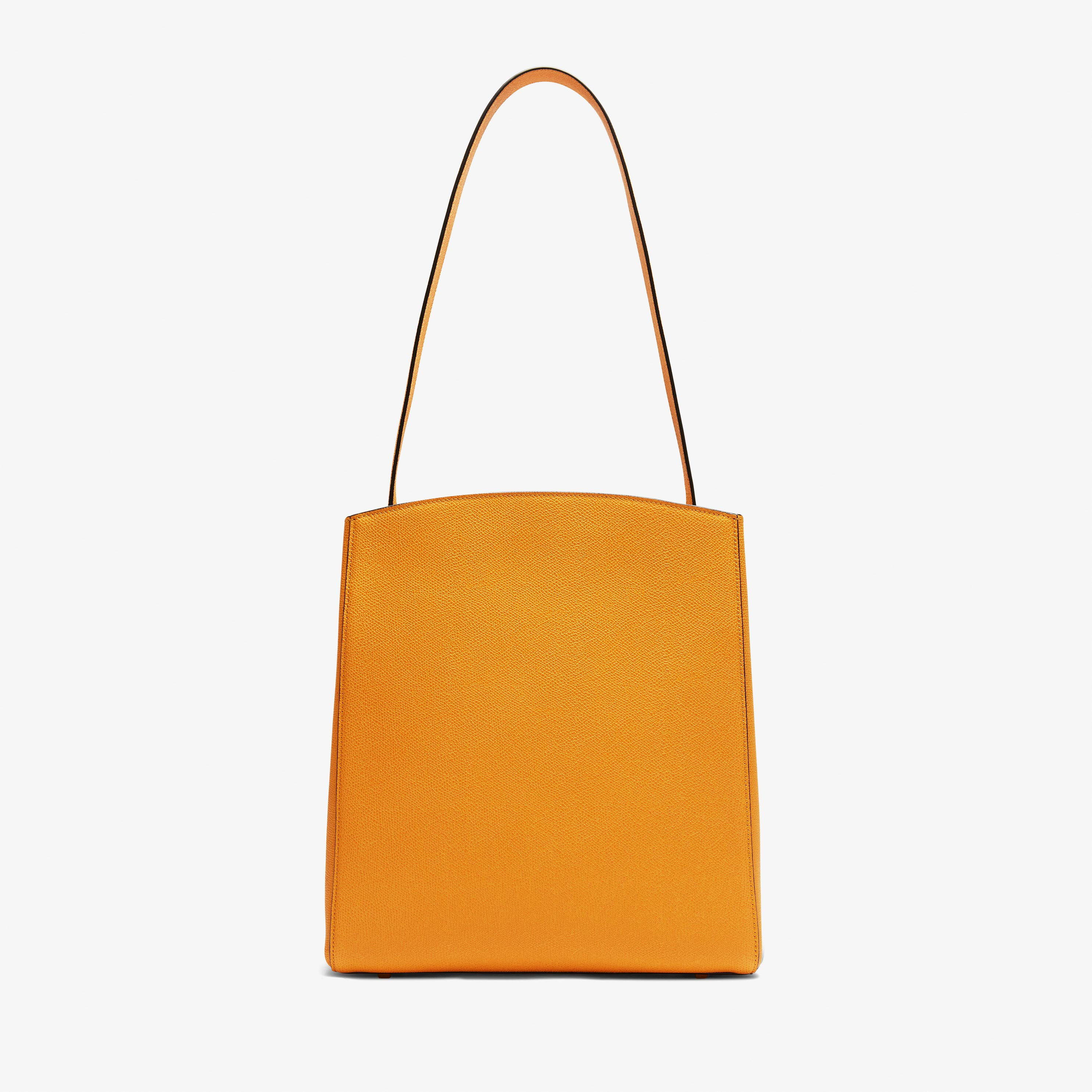 Yellow Leather Medium simple shoulder bag | Valextra Brera Yellow Leather Medium simple shoulder bag | Valextra Brera