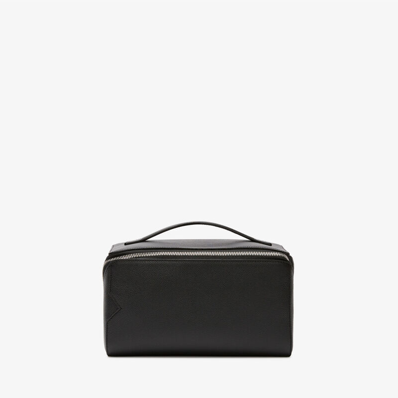 V-line Wash Bag - Black - Millepunte Soft calf leather - Valextra - 1