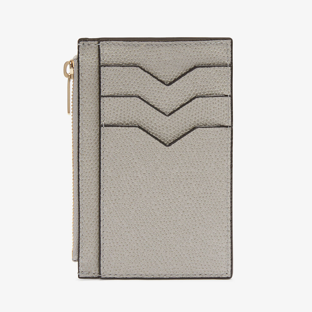 Card Holder 3CC with Zip - Ash Grey - Vitello VS - Valextra - 5