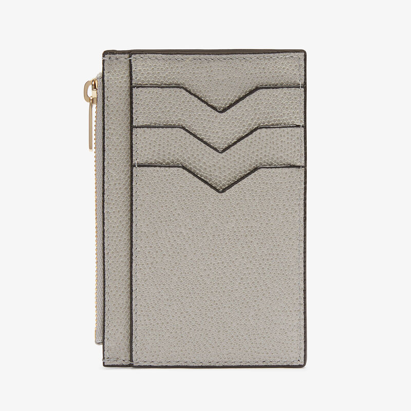 Card Holder 3CC with Zip - Ash Grey - Millepunte calf leather - Valextra - 5