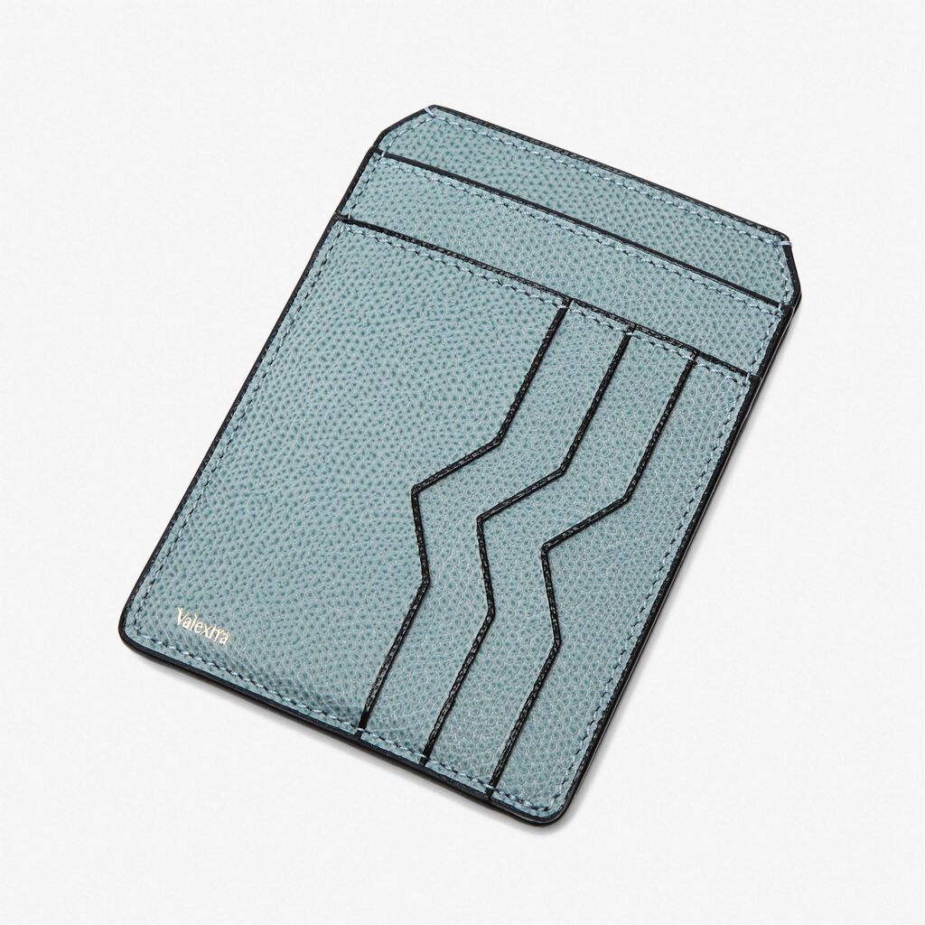 Card Case and Document Holder - Smokey Blue - Vitello VS - Valextra - 2