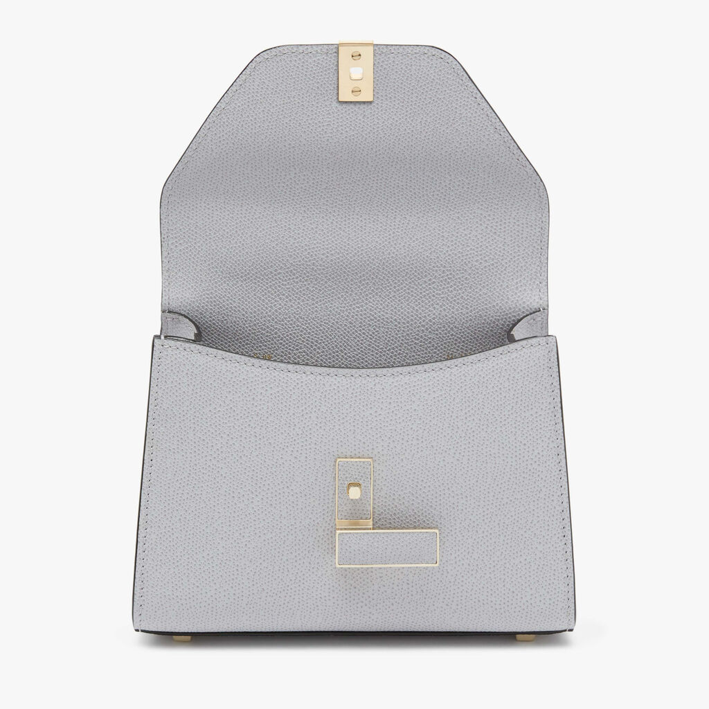 Borsa a Tracolla Iside Micro - Grigio Sasso - Vitello VS - Valextra - 7