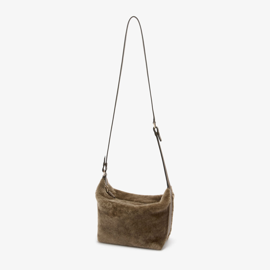Mochi Shearling Top Handle Mini Bag -  - Montone Merinos/Vitello Millepunte Soft - Valextra - 3
