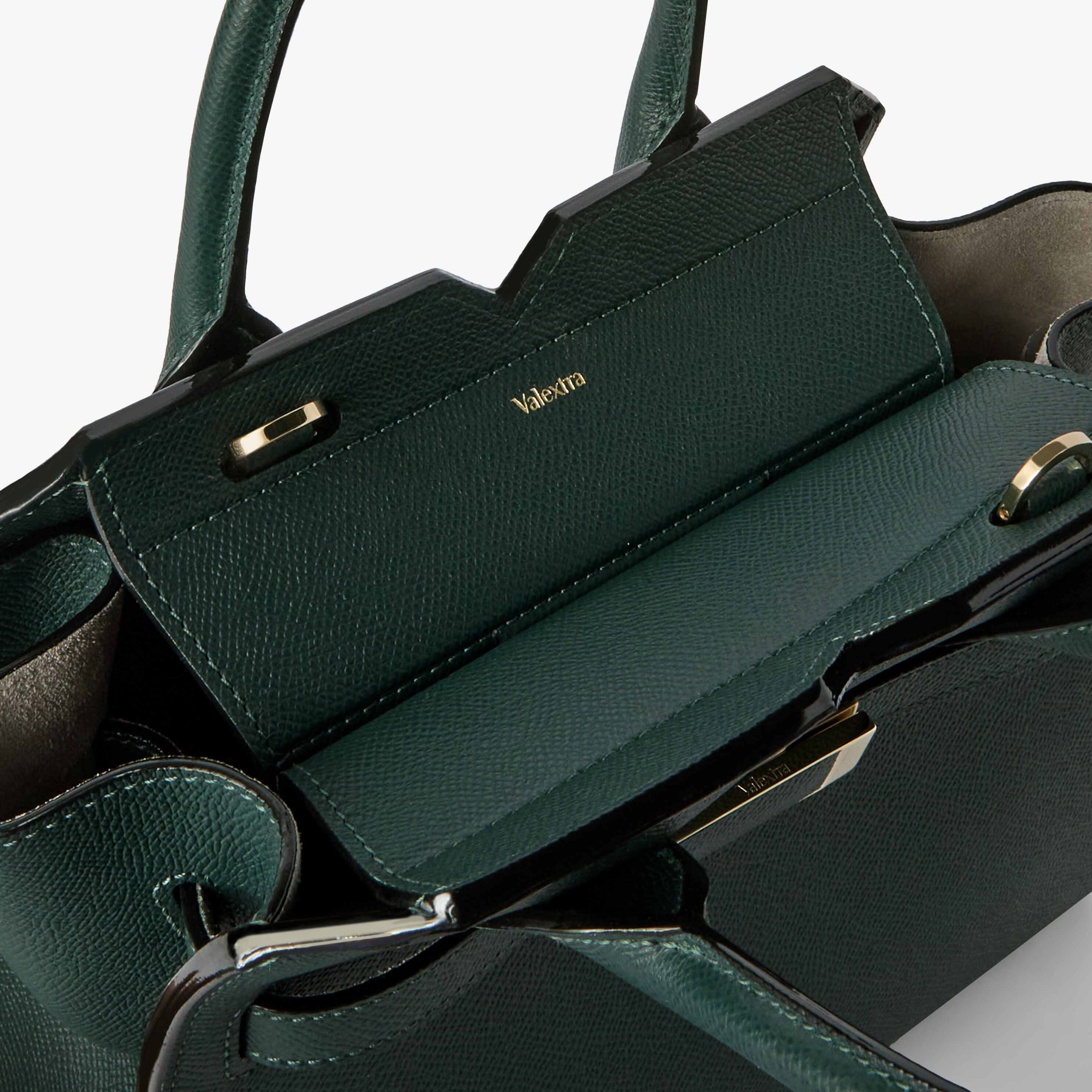 Women's Green Luxury Leather Two Handles Mini Bag | Valextra