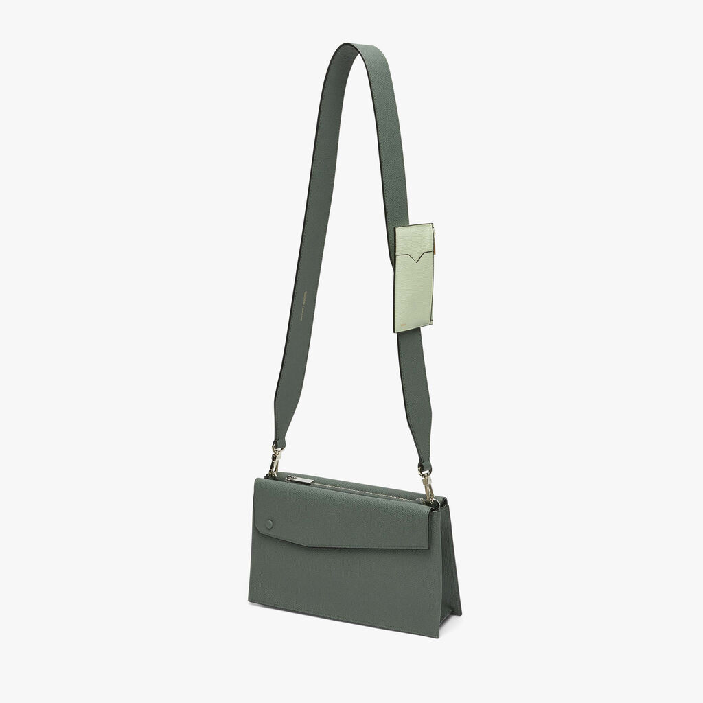 Shoulder Strap with Card Holder - Musk Green/Mint Green - Vitello VS - Valextra - 3