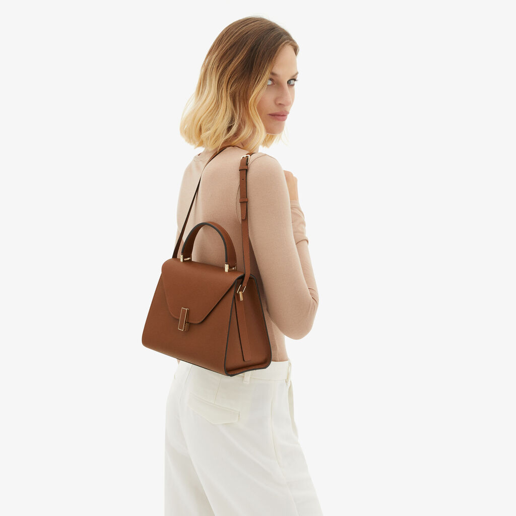Iside Top Handle Medium Bag - Chocolate Brown - Vitello VS - Valextra - 2