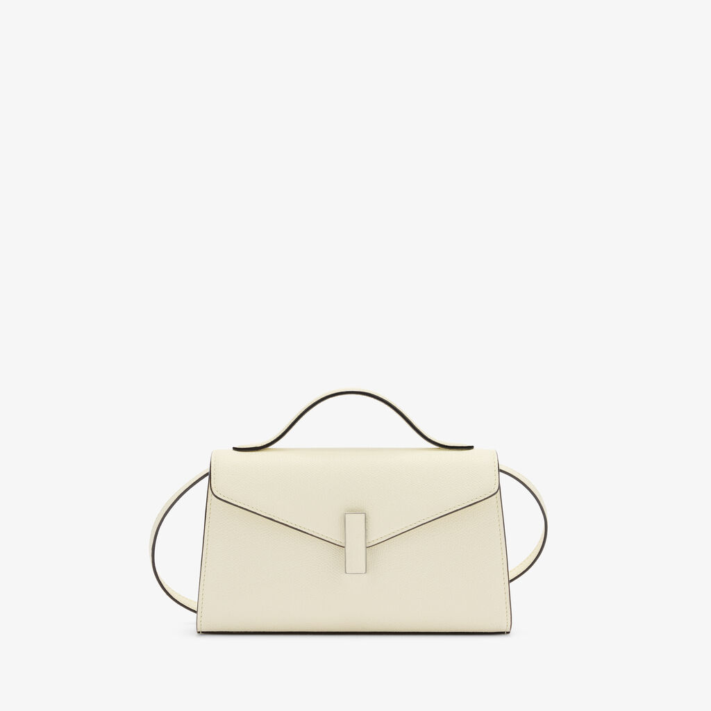 Iside T&igrave;n Top Handle Bag - Pergamena White - Millepunte calf leather - Valextra - 1