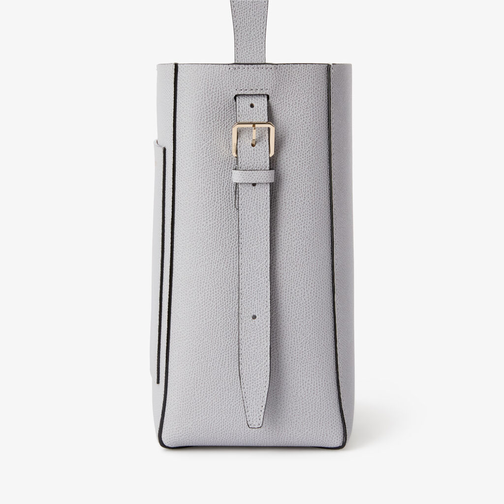 Soft Bucket Mini Bag - Stone Grey - Millepunte calf leather - Valextra - 3