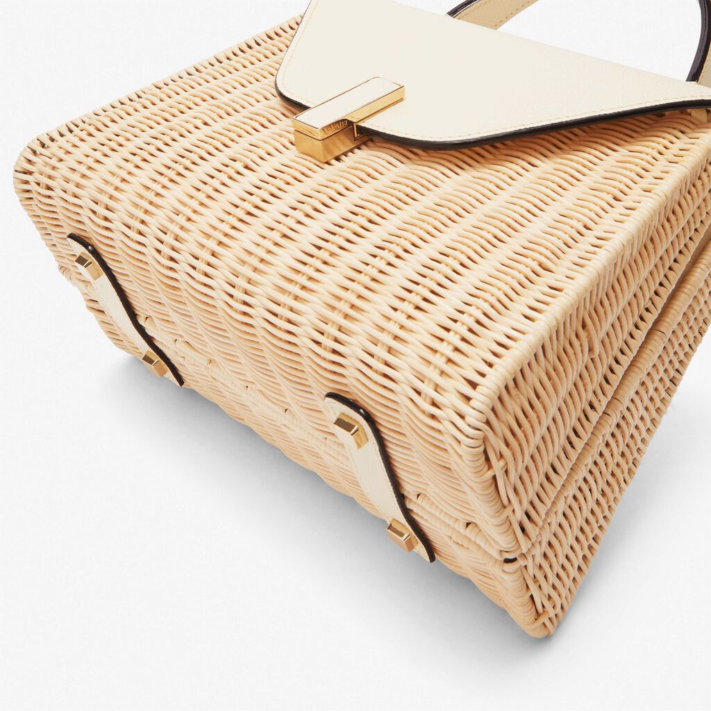 Iside Wicker Top Handle Medium Bag - Beige/Pergamena White - Midollino/Vitello VS - Valextra - 4