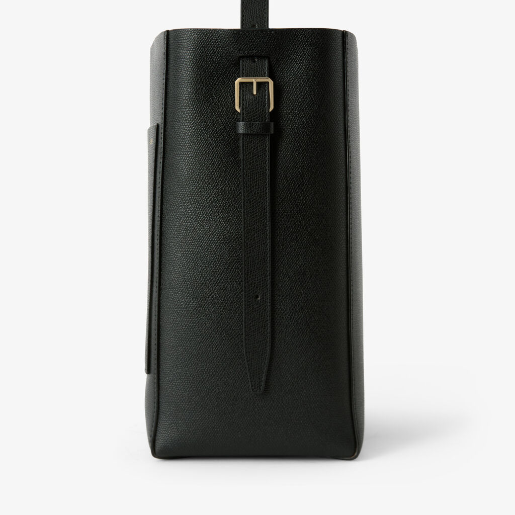 Soft Bucket Medium Bag - Black - Vitello VS - Valextra - 3