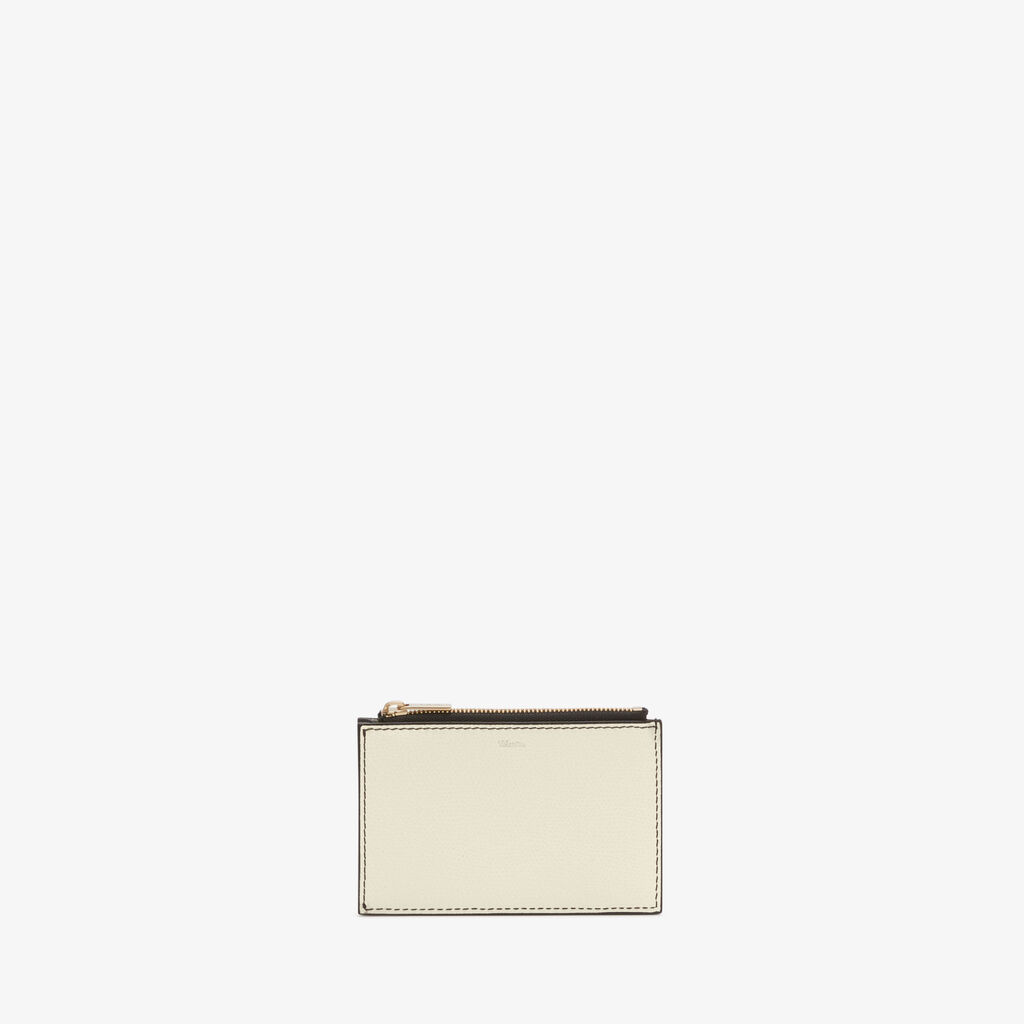 Card Holder 3CC with Zip - Black/Pergamena White - Vitello VS - Valextra - 4