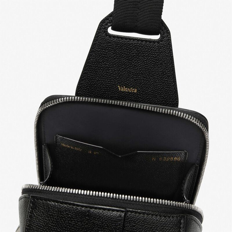 V-Line One Shoulder Mini Backpack - Black - Millepunte calf leather - Valextra - 5