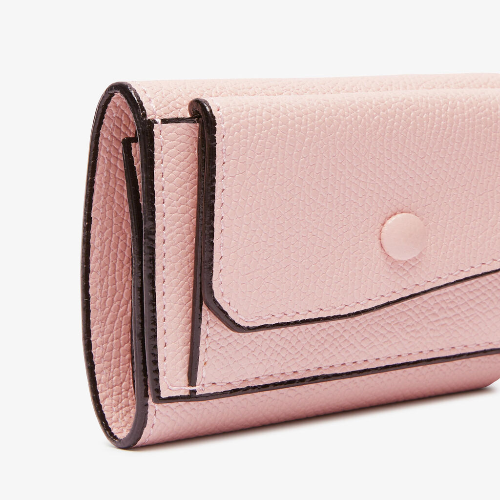Small Wallet With Coin Holder - Peony Pink - Vitello VS - Valextra - 2