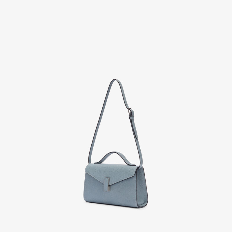 Borsa a Mano Iside T&igrave;n - Blu Niagara - Pelle di vitello Millepunte - Valextra - 5
