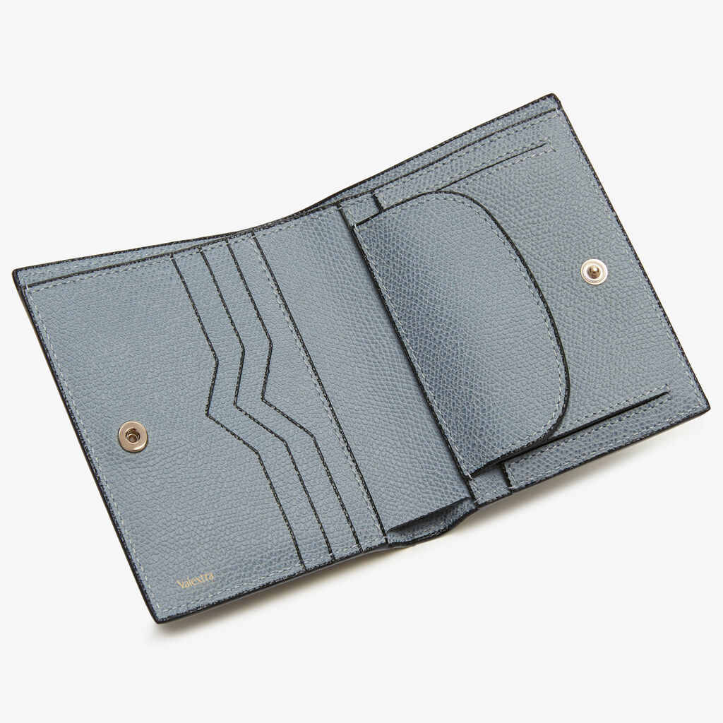 Compact Wallet 3 CC with Coin Purse - Niagara Blue - Vitello VS - Valextra - 2