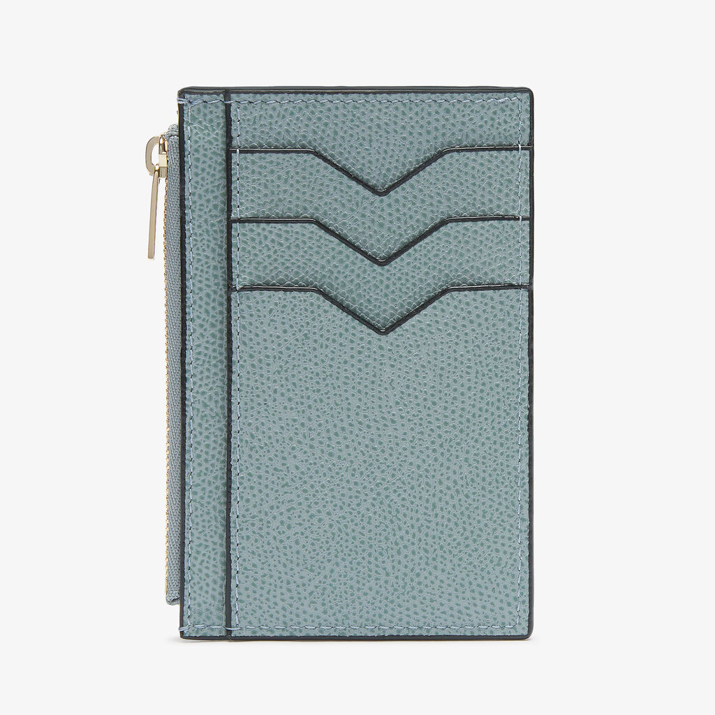 Card Holder 3CC with Zip - Smokey Blue - Vitello VS - Valextra - 5