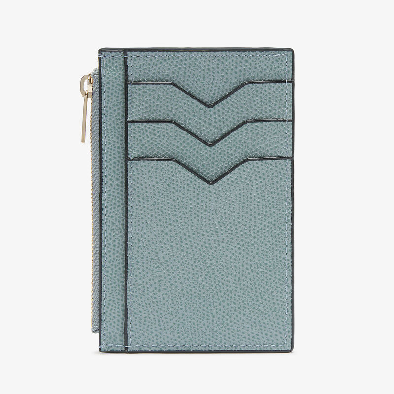 Card Holder 3CC with Zip - Smokey Blue - Millepunte calf leather - Valextra - 5