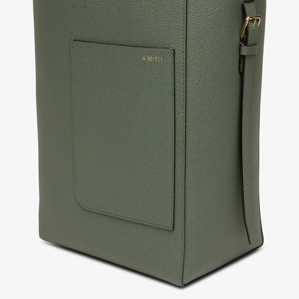Soft Bucket Medium Bag - Musk Green - Vitello VS - Valextra - 3