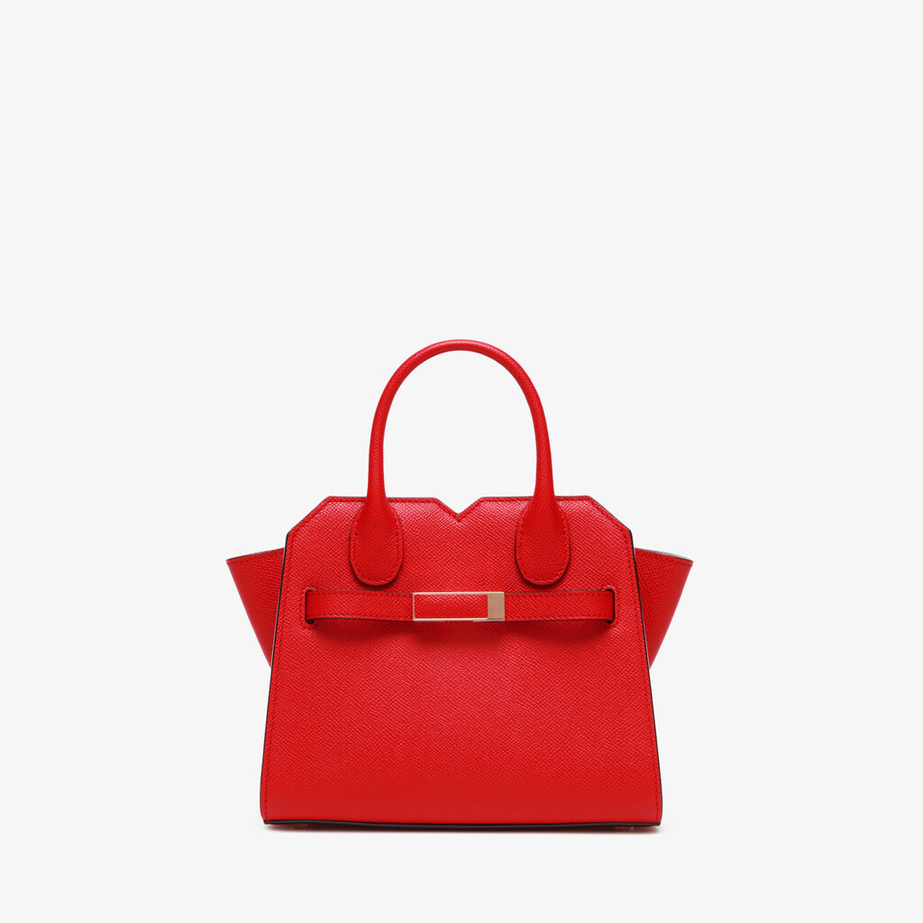 Milano Crossbody Micro Bag - Crimson Red - Vitello Millepunte Soft - Valextra - 1