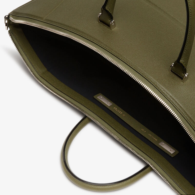Polyhedral Travel Bag - Military Green - Millepunte calf leather - Valextra - 3