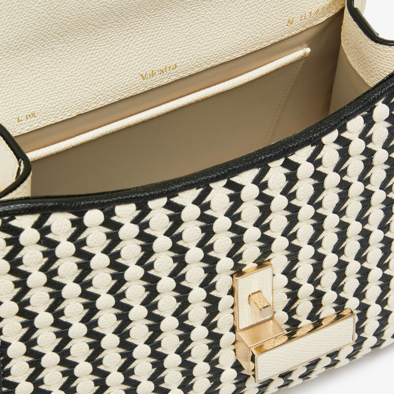 Iside Lace Top Handle Mini Bag - Pergamena White/Black - Millepunte calf leather - Valextra - 2