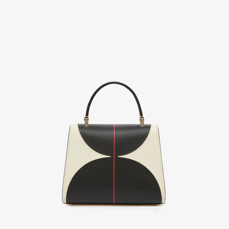 Iside Intarsia Balance Mini Bag - Pergamena White/Black/Crimson Red - Millepunte calf leather - Valextra - 6