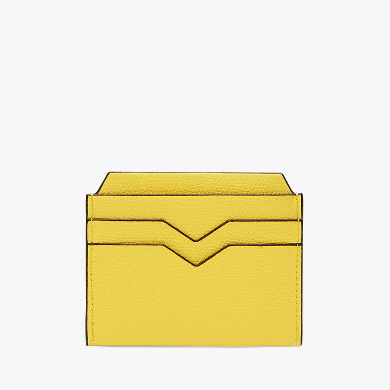 4CC Card Case - Yellow - Millepunte calf leather - Valextra - 5
