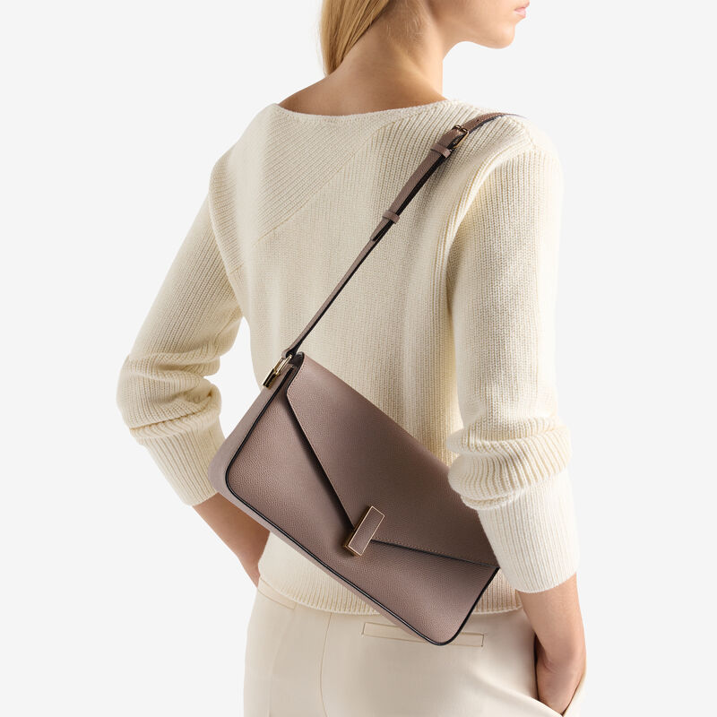 Iside Shoulder Bag - Sahara Brown - Millepunte Soft calf leather - Valextra - 2